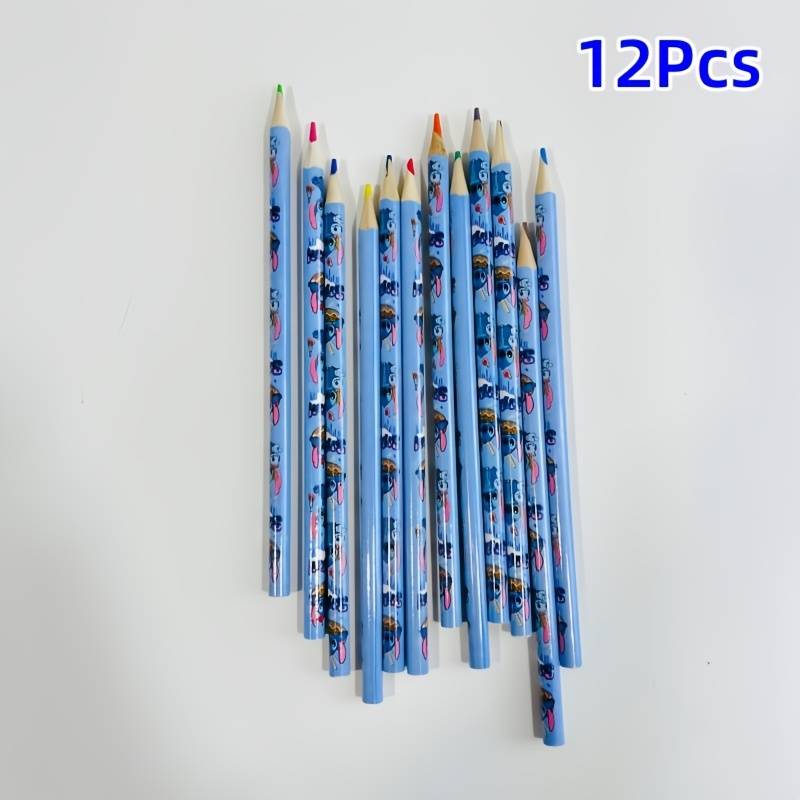 12pcs/ Star Stitch-themed Drawing Pencils Suitable For Back-to-school Painting Supplies 12-color Colored Pencils Ideal Gift For During Graduation Season