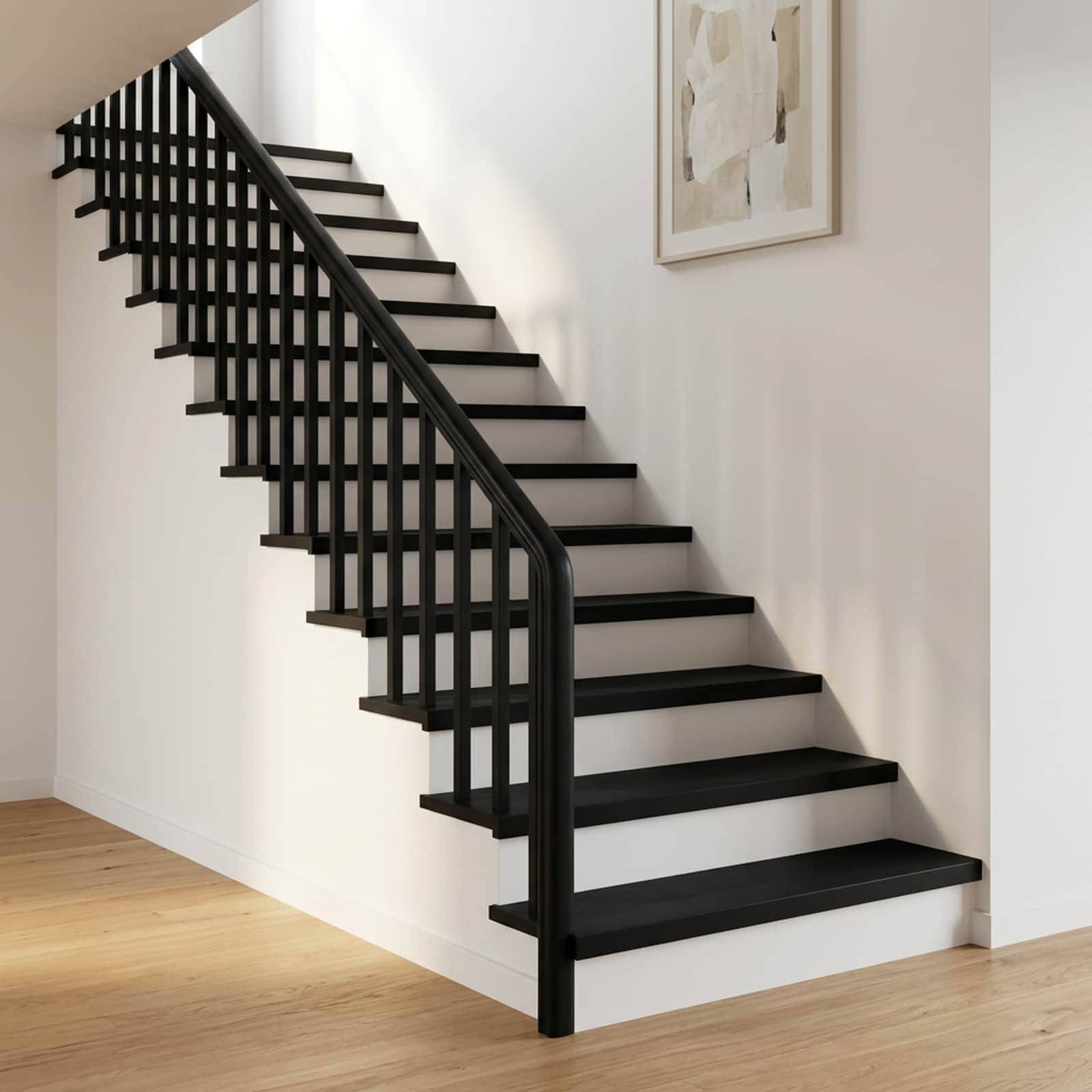 vidaXL Trappetrin 2 stk. 90 x 25 x 2 cm Sort Solid bøg