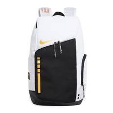 Unisex Nikes Elite Pro Basketball Rygsæk Skoletaske Gymnastik Sport Rejsetaske Laptop Taske Hvid Guld