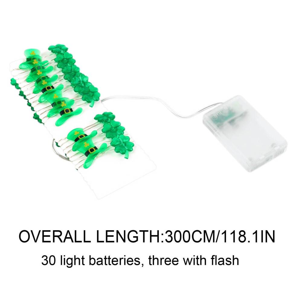 Gröna Shamrock LED-ljusslingor för St Patrick's Day