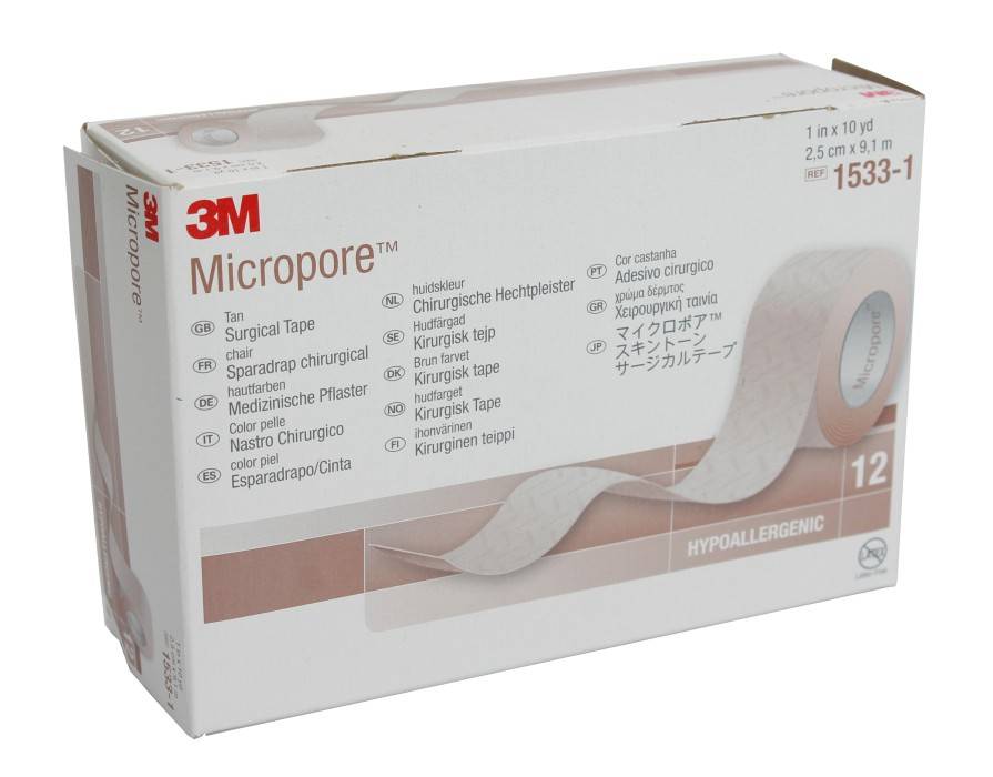 3M Micropore brun häfta 9,1mx25mm refill 12st