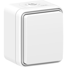 Vägguttag Connect 2 Home Vit Utanpåliggande med Lock 16A IP54 Gelia