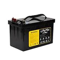 HJGHY 12V 80Ah 100Ah 150Ah 200Ah LiFePO4-batteri Uppladdningsbart litiumjärnfosfatbatteri för solarbåt RV Marine Camping Power-batteri med BMS,12v,150Ah