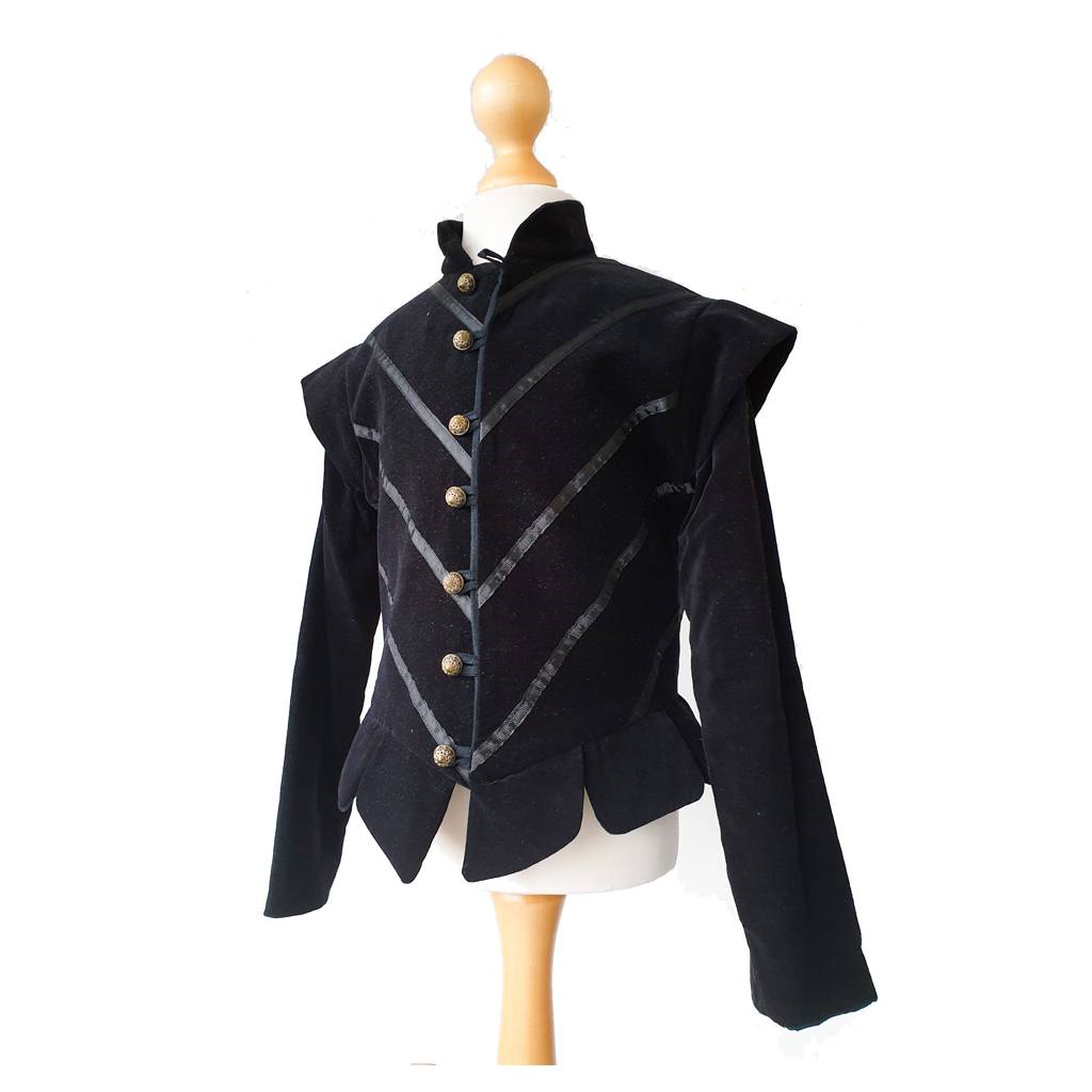 Tudors Men's Black Jacket Costumes Henry Tudor Velvet Jakcet Renaissance Nobleman King Prince Outfit Cosplay Custom Made