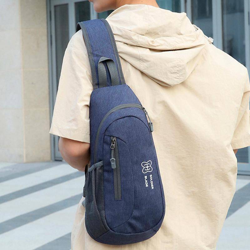 Sportaxelväska för män och kvinnor multifunktionell mini vattenkokare utanför liten bröstväska Fritidsresor Crossbody bröstväska