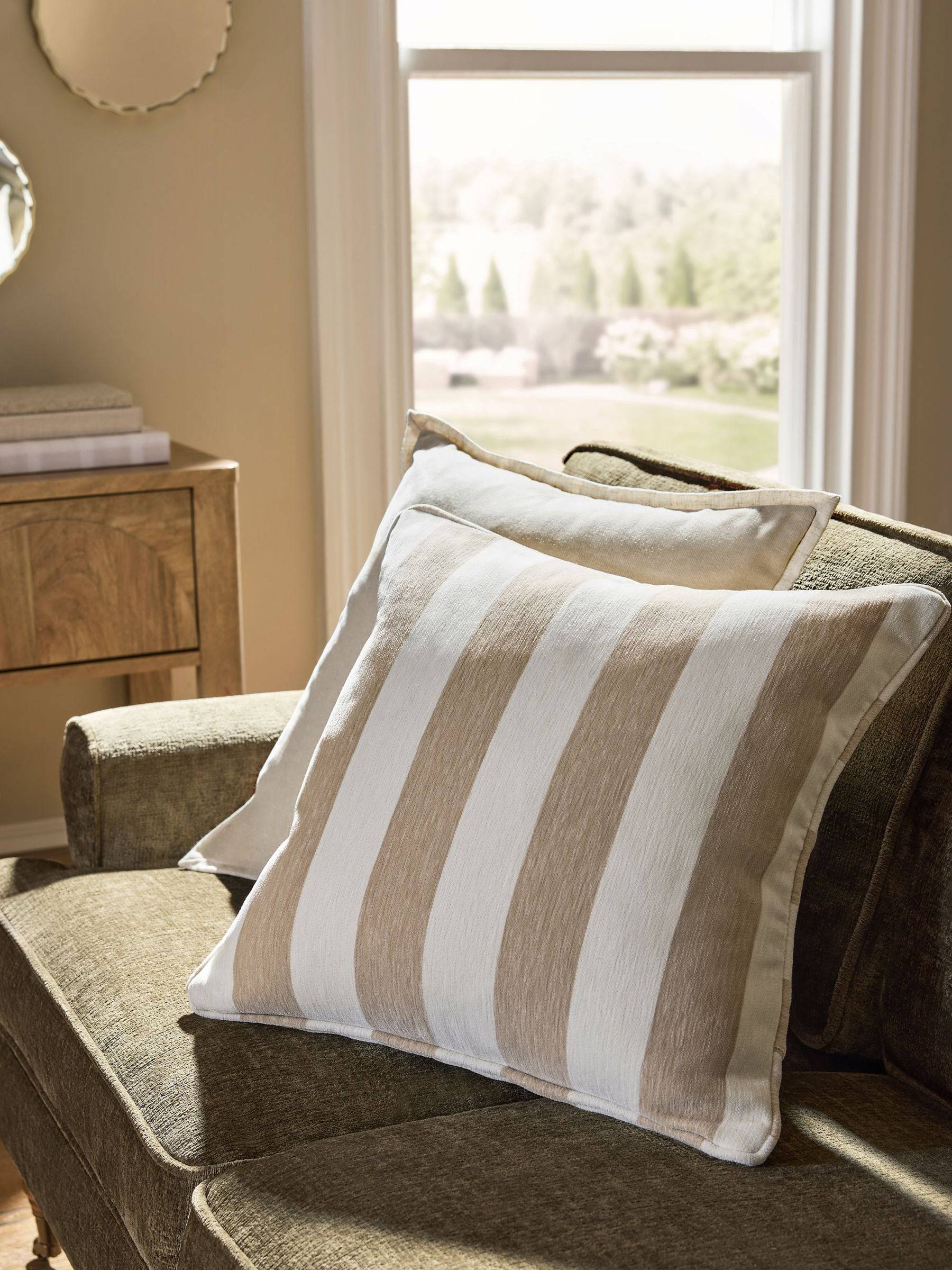 Next Natural 50 x 50cm Chenille Stripe Cushion