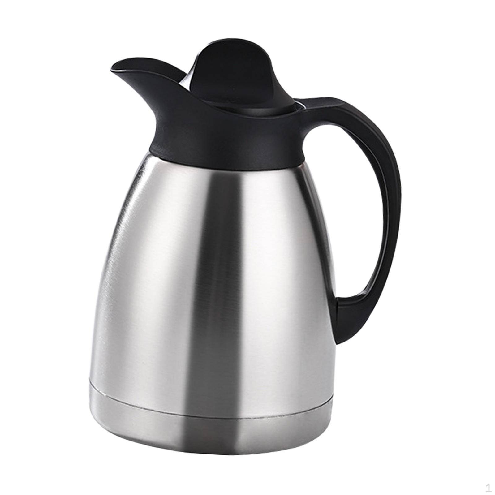 -Kaffekanna i rostfritt stål med lock, Värme- och kallförvaring, Vatten- eller tedispenser, Vakuumkittel