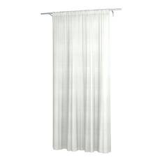 Gardin i dubbelbredd med tunnel/Creaseband, 250 cm, Optic White, Linne - Bemz