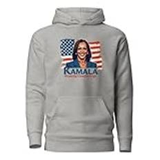 Kamala Harris Breaking Glass tak motiverande för inspiration & Empowerment vuxen tröja med huva, Kolgrå, 3XL