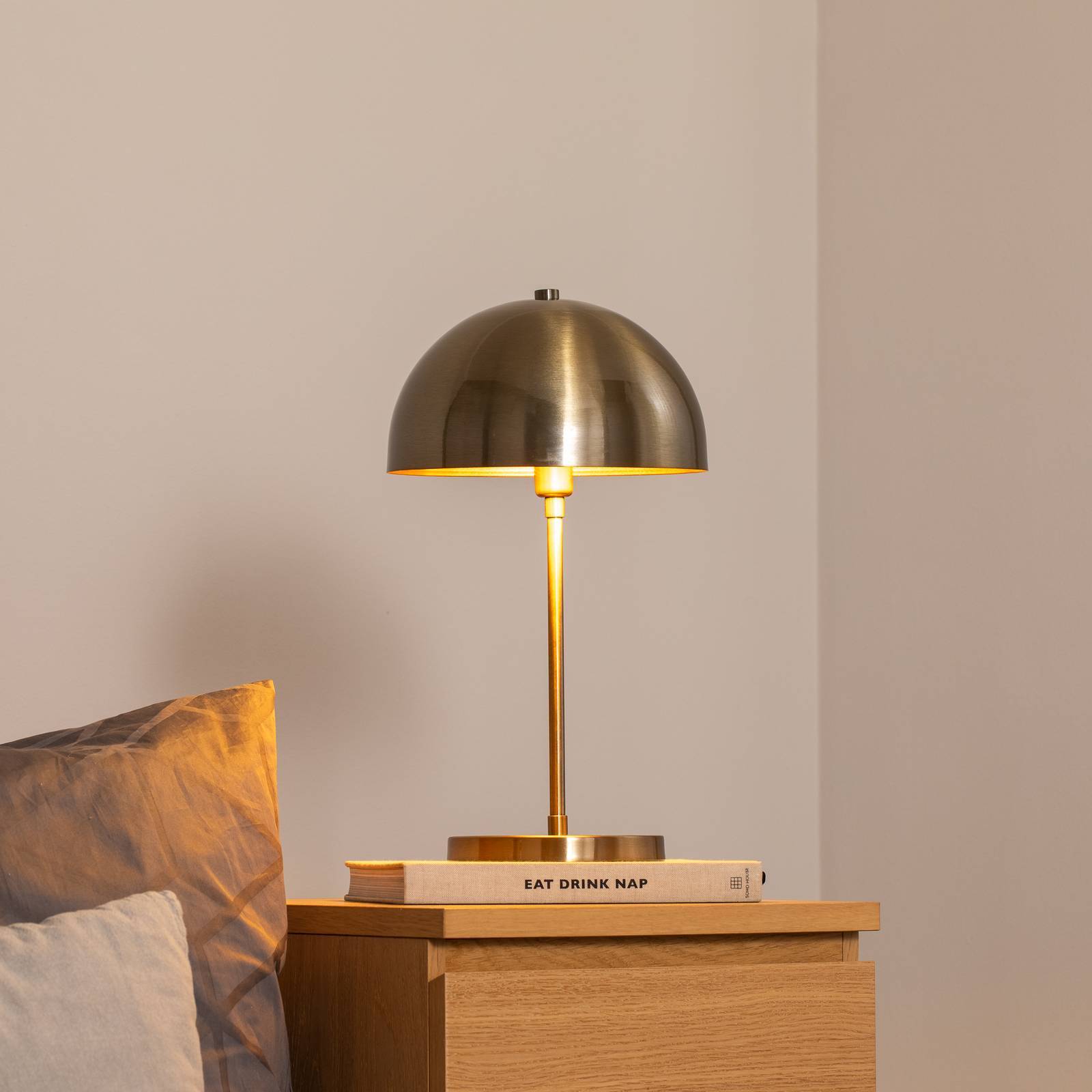 Bordslampa Varzan 10857 Opviq, Brun / mässing, Vardagsrum / matsal, Metall, Bordslampa