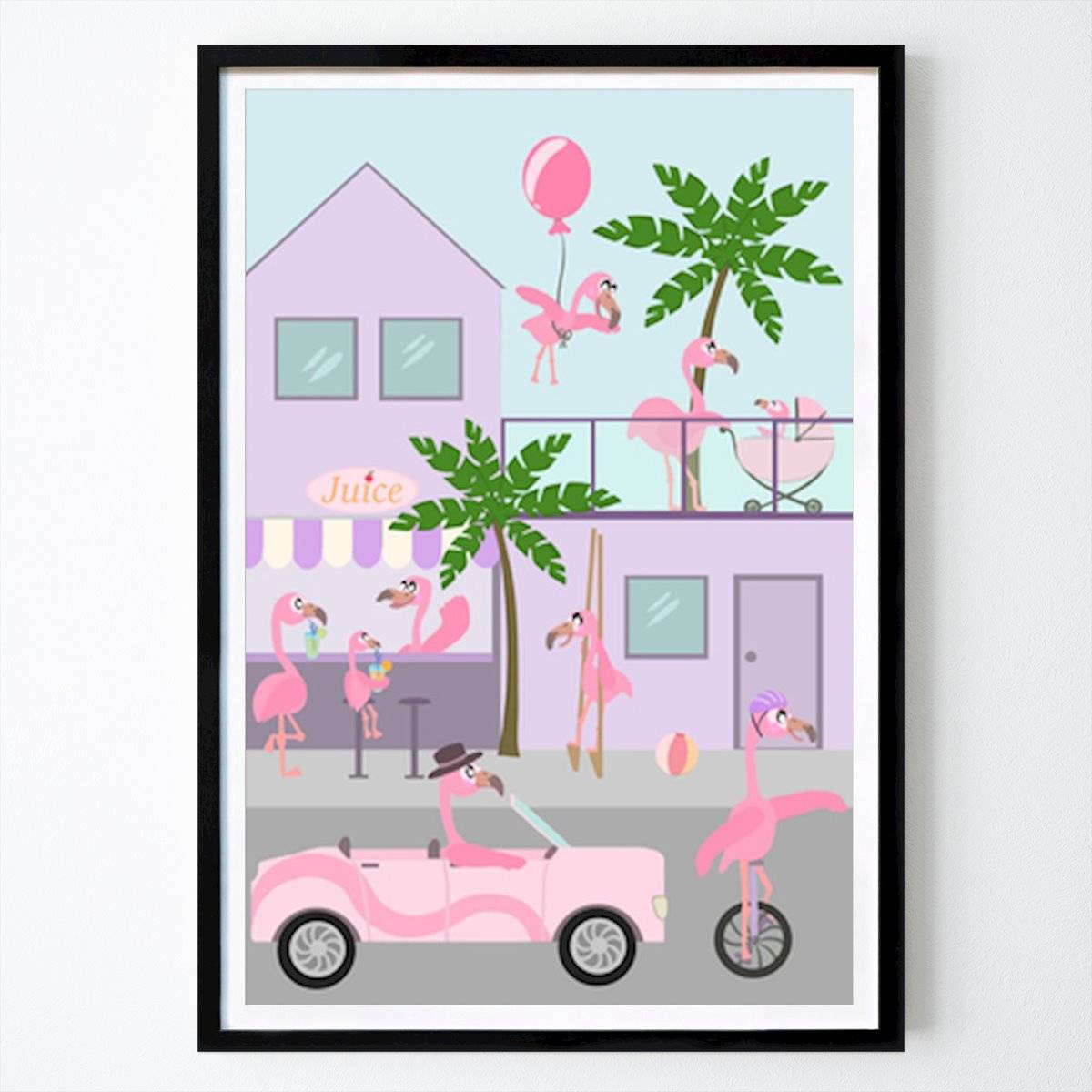 Människor & Porträtt Poster: Flamingo Fiesta: En tropisk dag ude av Maria Skougaard Andersen