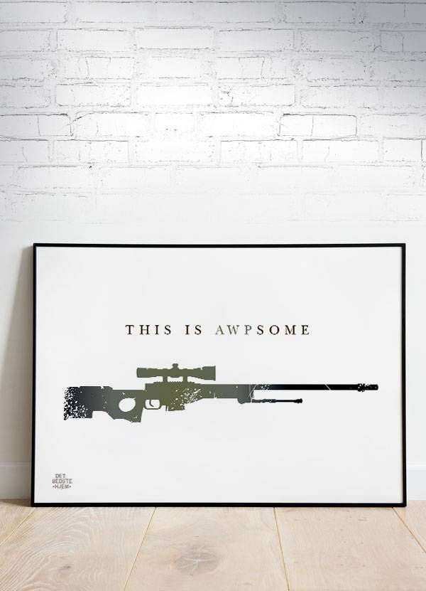 CSGO - This is AWPsome (vandret) - 40 x 30 cm - Kr. 219,-