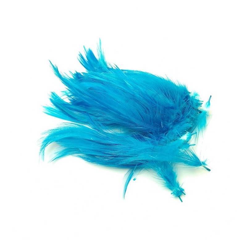 Hane fjer Peacock blue