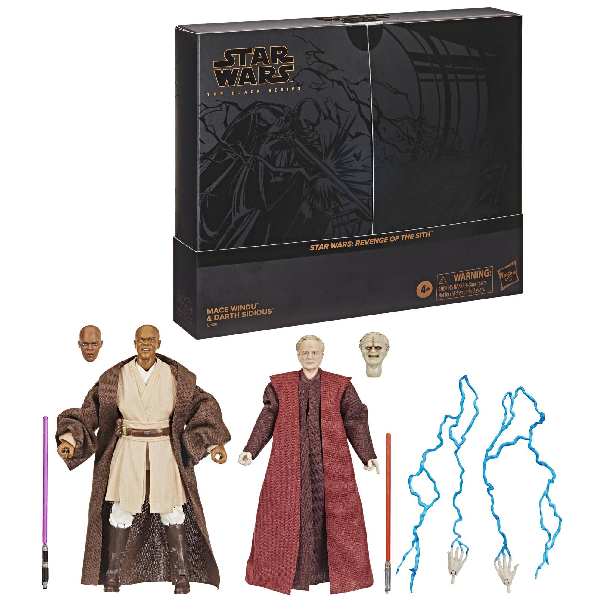 [Amazon.co.jp Exclusive] Hasbro Star Wars Black Series Mace Windu & Darth Sidious, Star Wars Episode III: Revenge of the Sith Premium Collection 15cm