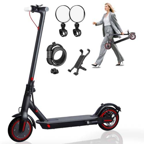 Elektroroller für Erwachsene, maximale Reichweite 30-35 km, Höchstgeschwindigkeit 20 km/h, E Roller für Doppelfederung, Schutzart IPX5,8,5 Zoll Wabenreifen,höhenverstellbarer Lenker