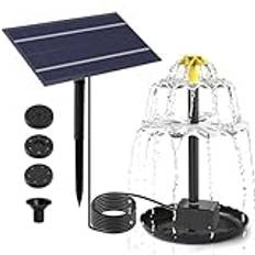 Bseical Solar utomhus trädgårdsfontän, solpump för trädgårdsdamm, fågelbad trädgårdsfontän, solvattenpump med fontänpanel vattenfall gör-det-själv dekoration (2,5 W)