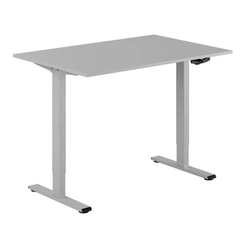 Up & Down Eco skrivbord höj/sänkbart vev - flera storlekar/färgval (140x60 cm, Silvergrå, Grå)