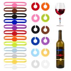 Giantree 24 stycken glasmarkeringar, silikonglasmarkörer, glasmärkning, glasmarkering, glasmarkörer, silikon för vinglas, champagneglas, dryckesglas, Silikon
