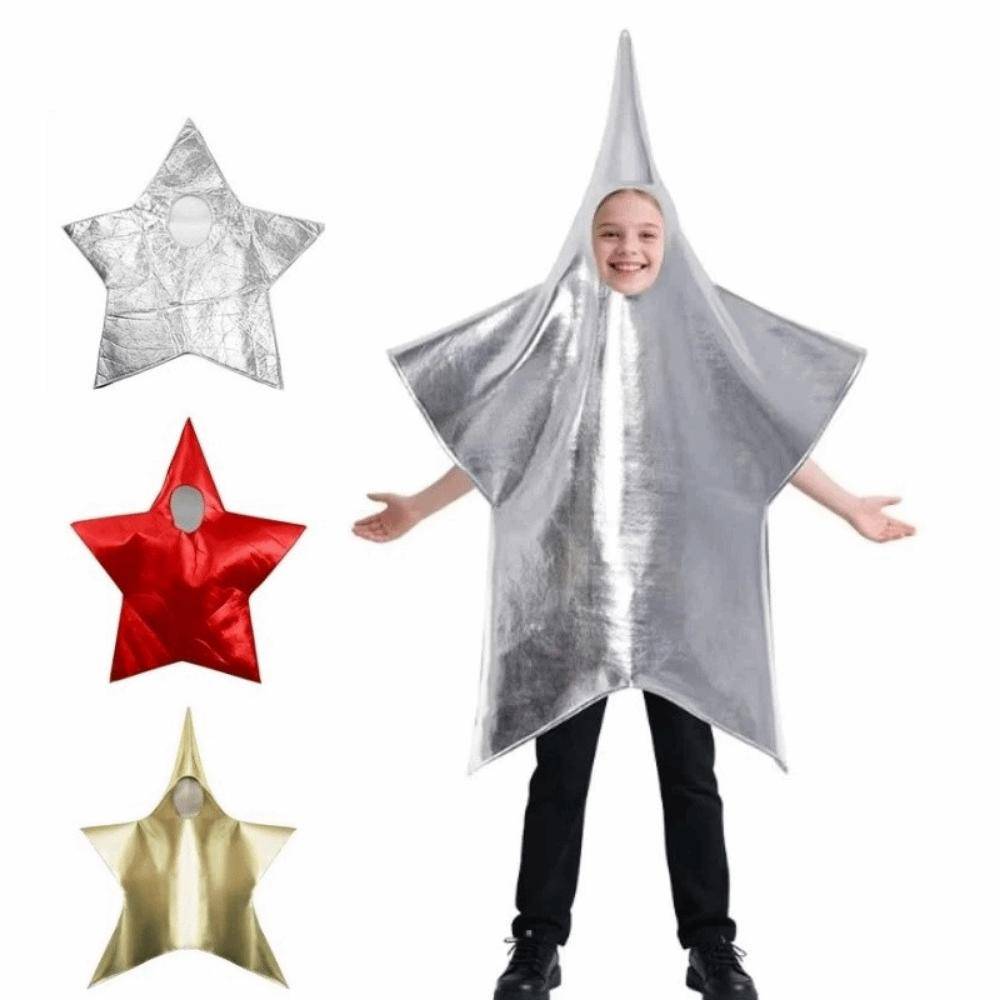 Creative Five-Pointed Star Costume Sparkly Star Star Role-Playing Costume Pentagram Costume  Adult cm gyllene