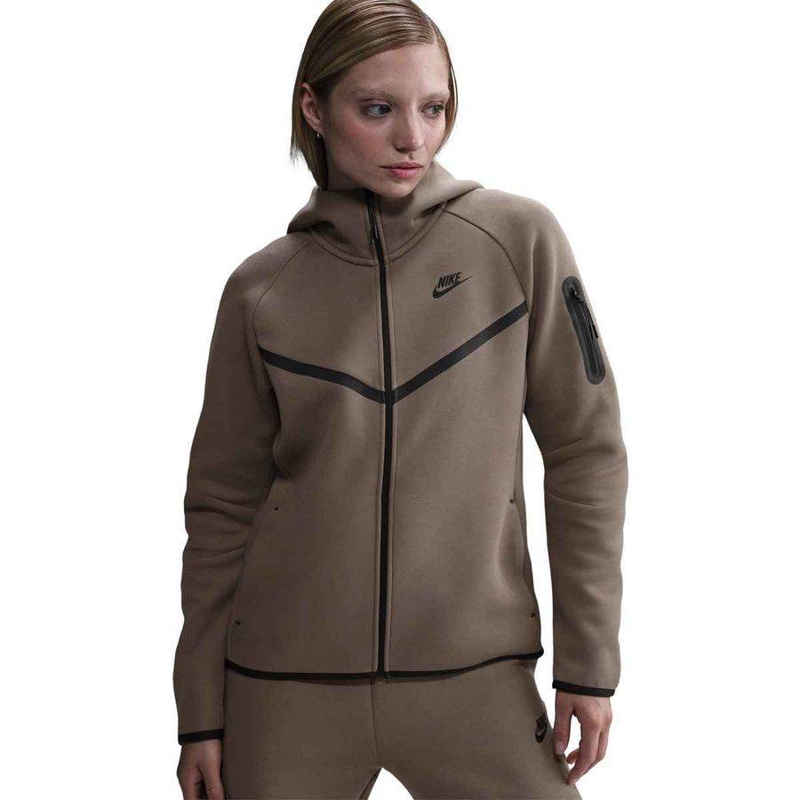 Nike Luvtröja Tech Fleece FZ Vindjacka - Brun/Svart Dam - ['Brun'] (Medium)
