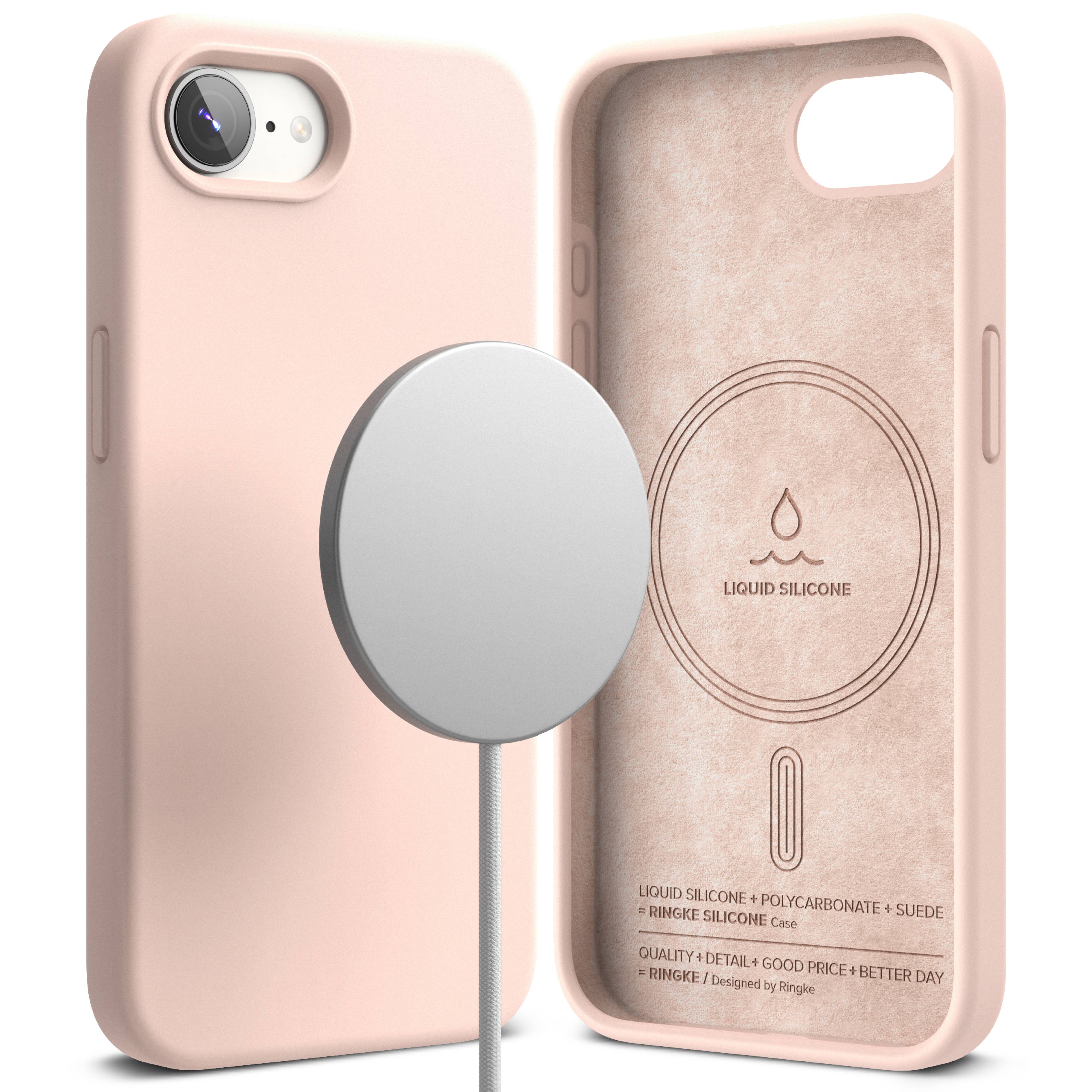 Ringke iPhone 17e MagSafe silikonskal, Pink Sand