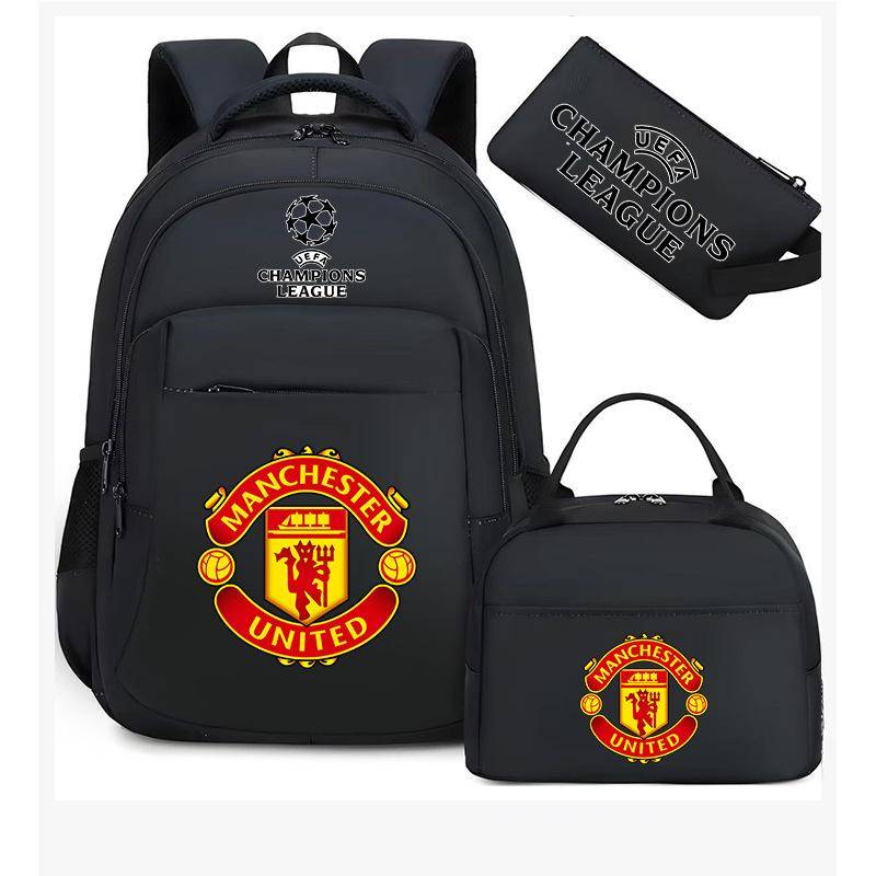 Kids Soccer Backpack Large Capacity School Bags Set of 3 Fan Gear for Boys Girls Waterproof Durable