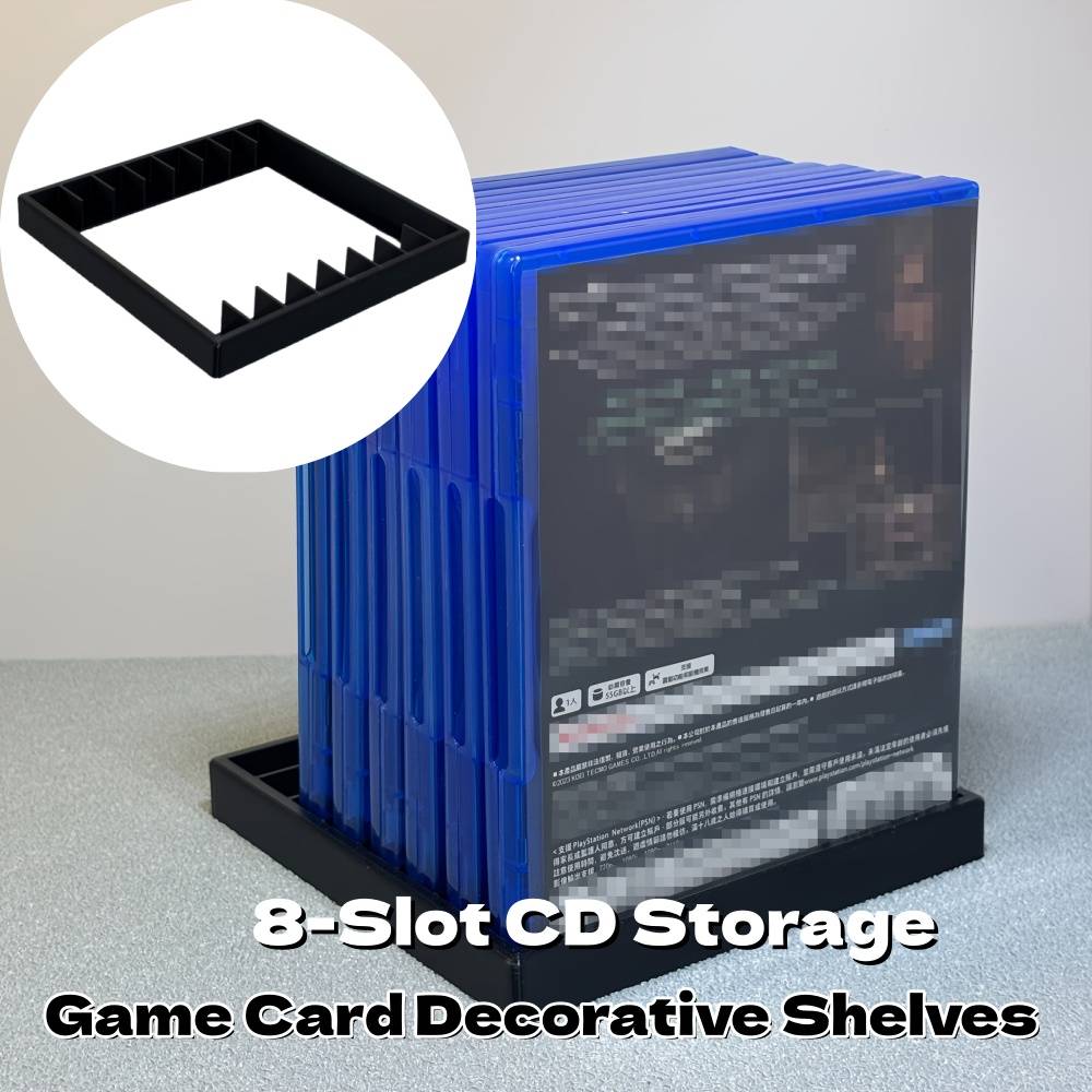 8-Slot CD Storage Display Shelf Game Card Decorative Shelves For PS5 PS4 PS3 Game Disc Organizer Console Accessories Shelf
