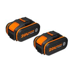 Worx 20V Batteri 4Ah med Batteriindikator Pakke med 2 stk