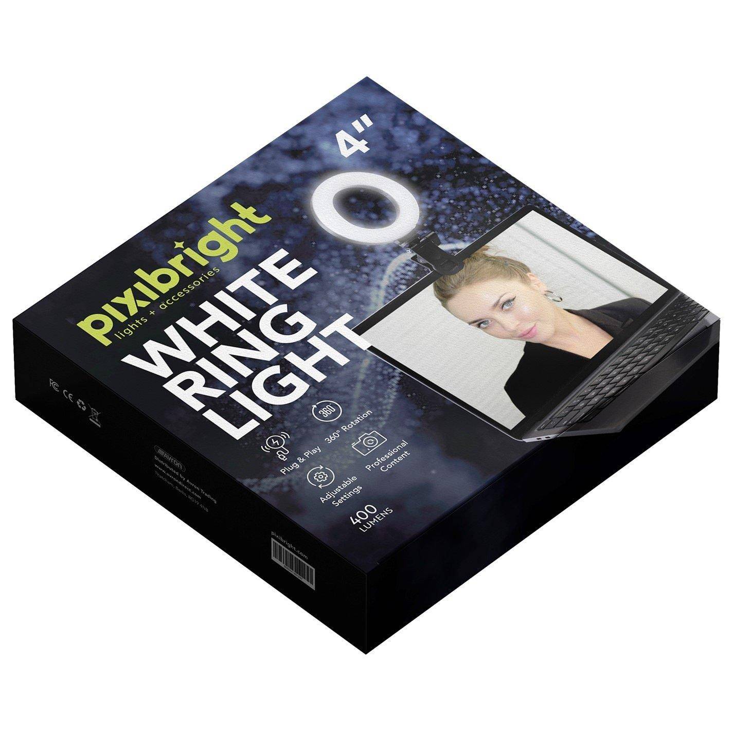 Pixibright White Ring Light Selfie Stick