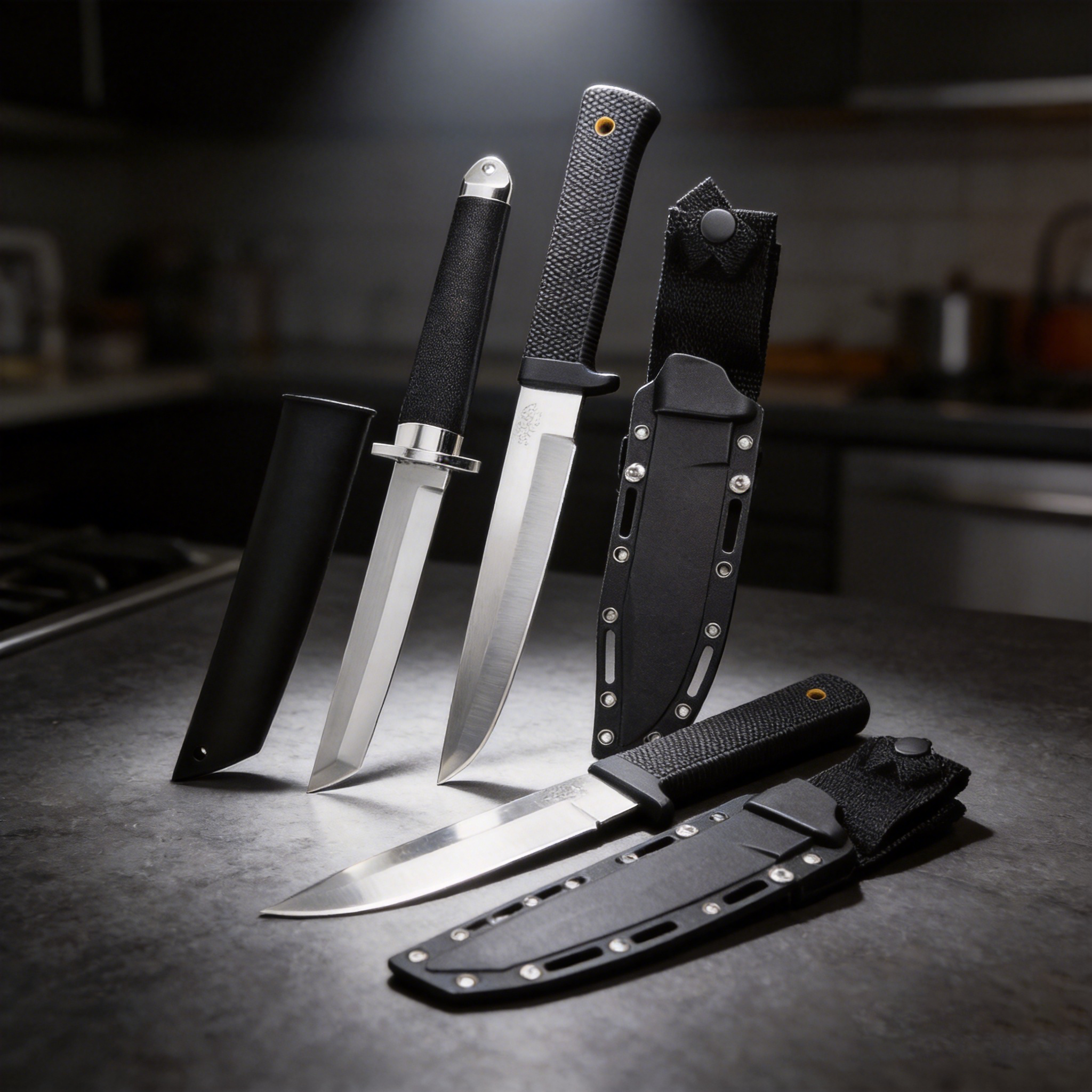 High-quality kitchen knife set Professional kitchen knives Suitable for bone removal and cutting Ideal for chefs in the kitchen