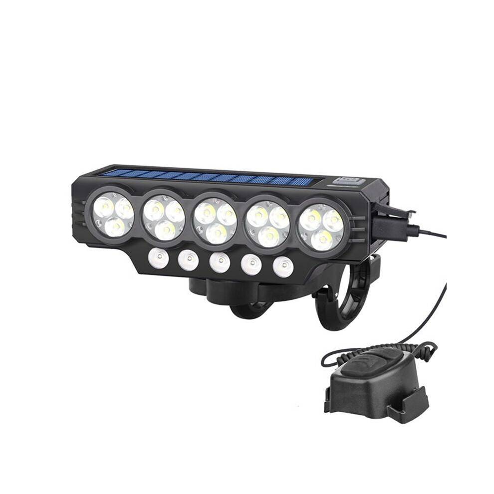 20LED Solar Bicycle Horn Light Rechargeable Bike Flashlight Mountain Bike Front Light Bicycle Lamp Accessories
