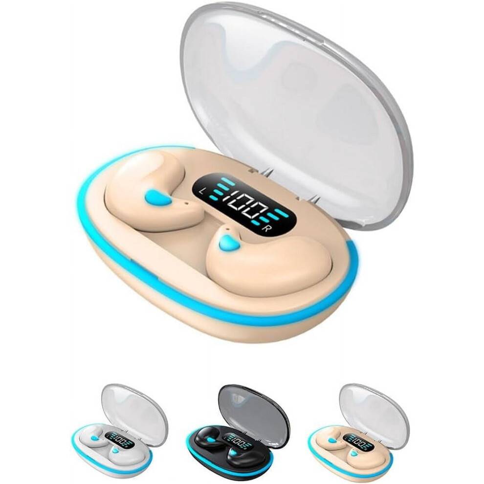 Knogleledende søvn-Bluetooth-headset, vandtætte trådløse øretelefoner med Bluetooth 5.3, kompatible med iPhone og Android (hudfarve)