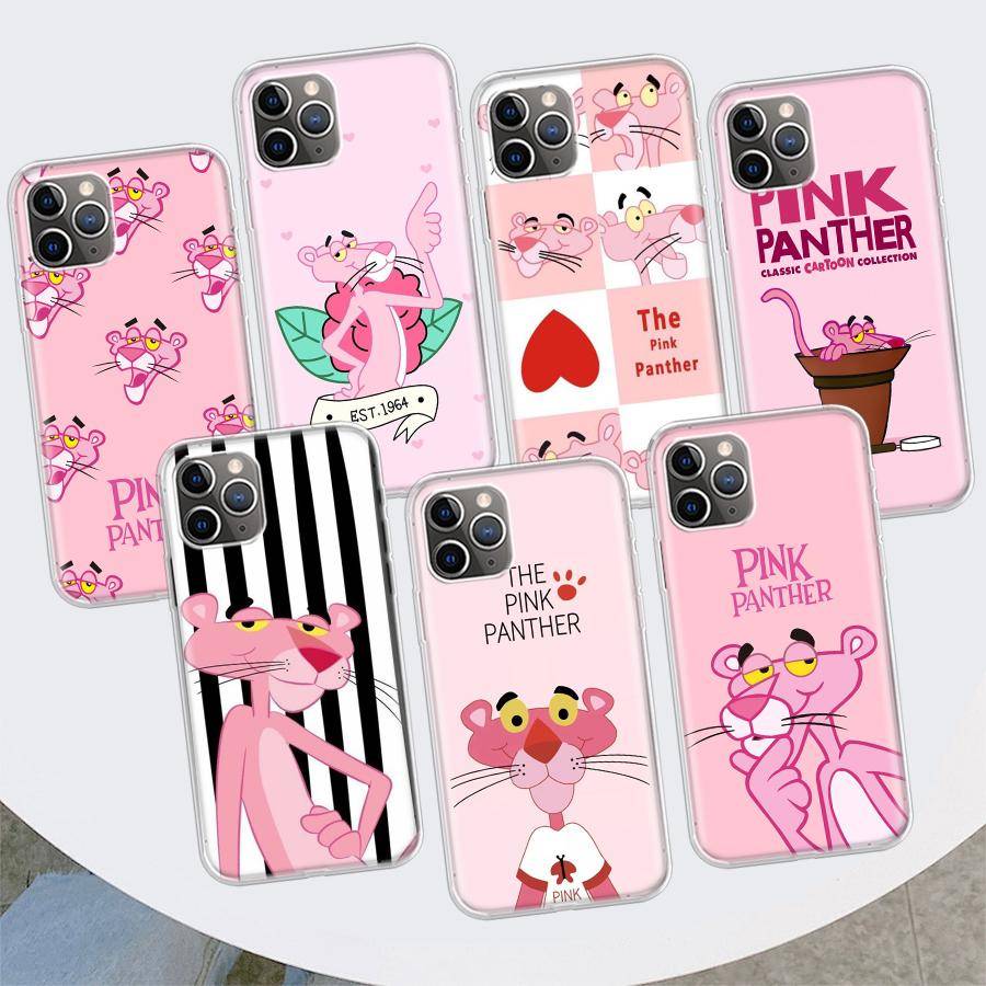 Pink Panther Cartoon Telefonfodral För Apple iPhone 11 12 13 14 Pro 7 XR X XS Max 6 6S 8 Plus + Mini 5 SE Print Soft Cover Coque