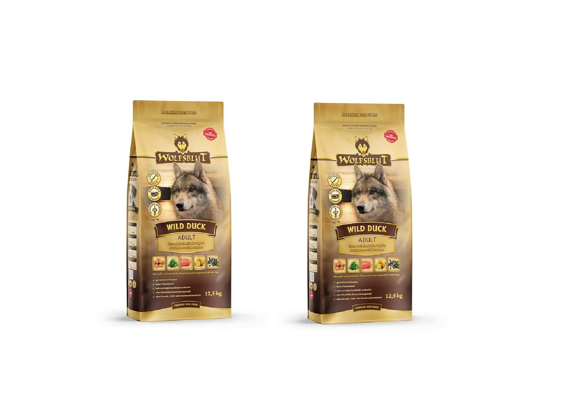 Wolfsblut - 2x Dogfood - Wild duck 12,5 kg. - Bundle