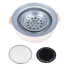 Portable Charcoal Grill Iron Smokeless Small Barbecue Grill for Garden Backyard Party Picnic L