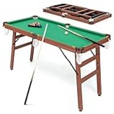 COSTWAY fällbart biljardbord, Billiardbord inkl. 2 köer, 16 biljardbord, 2 kritor, triangel, borste, pool biljardbord för hem, bar, 138 x 67 x 79,5 cm
