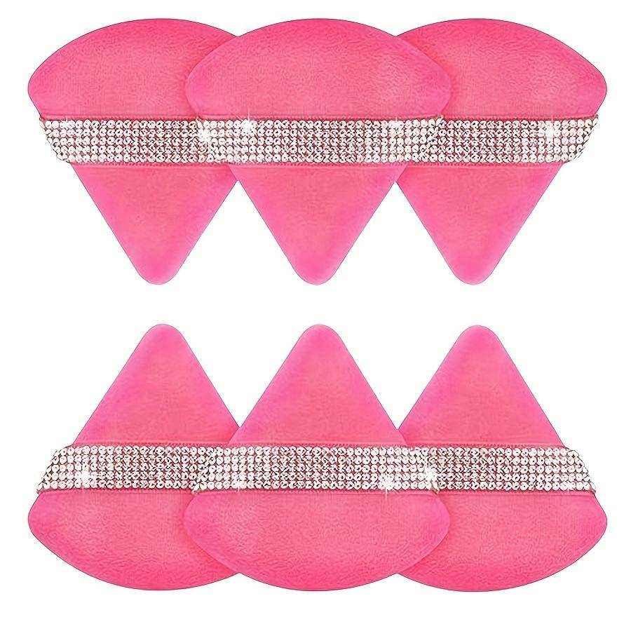 6 Pieces Makeup Sponge Powder Puff Face Soft Triangle Makeup Puff Diamond Decor Cosmetic Foundation Sponge For Loose Powder Wet Dry Makeup Tool