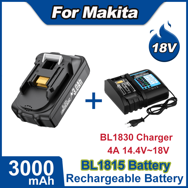 For Makita 18V Battery BL1815 BL1850 BL1830 Bl1860 BL1820 Bl1840 3.0Ah For Makita BL1830 BL1815 Battery Charger