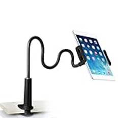 XFLYP Cell Phone Holder, Gooseneck mobil telefonstativ, flexibel montering för säng, lat arm 360 justerbar stativ klämfäste, för sovrum, kontor, badrum 80CM (Svart)