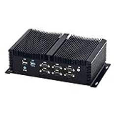 HUNSN Fanless Industrial Computer, IPC, Mini PC, Windows 11 / Linux Ubuntu, Intel I7 10750H, IM11, 6 x COM, PS/2, 4 x USB3.0, 4 x USB2.0, GPIO, 2 x LAN, 3 x HDMI, 32G RAM 1TB SSD