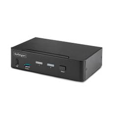 StarTech.com 2-Port DisplayPort KVM Switch, 8K 60Hz / 4K 144Hz, Single Display, DP 1.4, 2x USB 3.0 Ports, 4x USB 2.0 HID Ports, Push-Button & Hotkey Switching, TAA Compliant - OS Independent, Metal Housing (D86A2-2-PORT-8K-KVM)