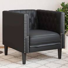Chesterfield sofa stol Sort 71 x 74.5 x 70.5 cm Kunstlæder