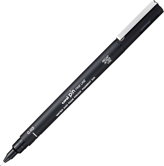 Uni Pin Fineliner | 0,03 mm | Svart