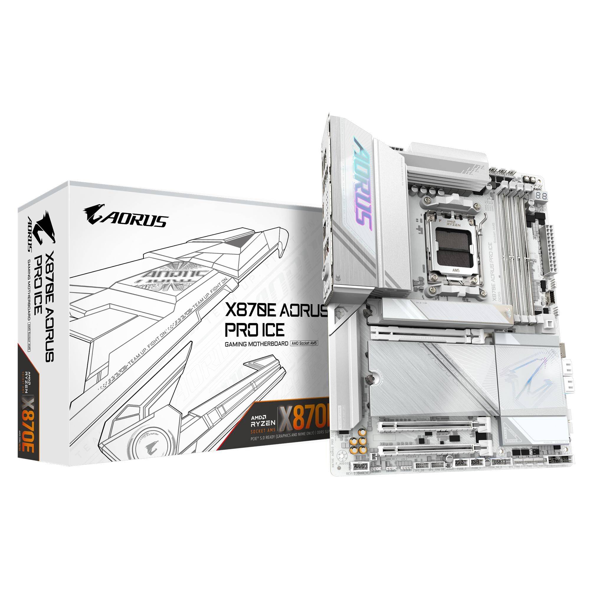 AORUS X870E PRO ICE ATX Socket AM5 AMD X870E Moderkort - Förväntad leverans: 2 arbetsdagar
