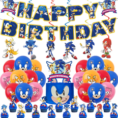 Hedgehog Sonic tema fødselsdagsfest dekorationer sonic spiral dekorationer scene ballon flag kostume