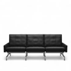Fritz Hansen - PK31 3-sits, Läder, Grace Black - Soffor - Poul Kjærholm - Svart