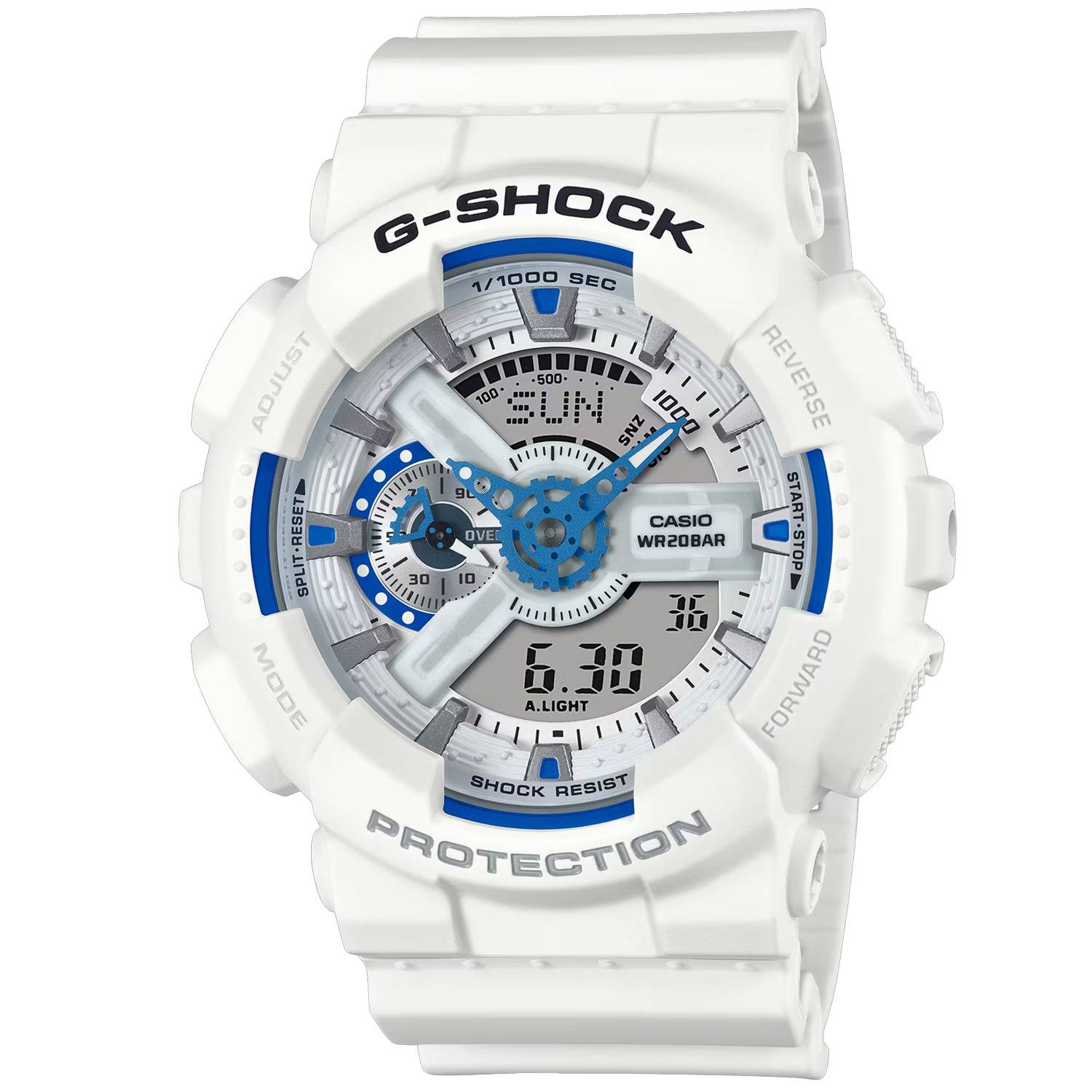 Casio G-Shock GA-110HDS-7AER - Unisex - 51 mm - Quartz - Mineralglas - Vit (51 mm)