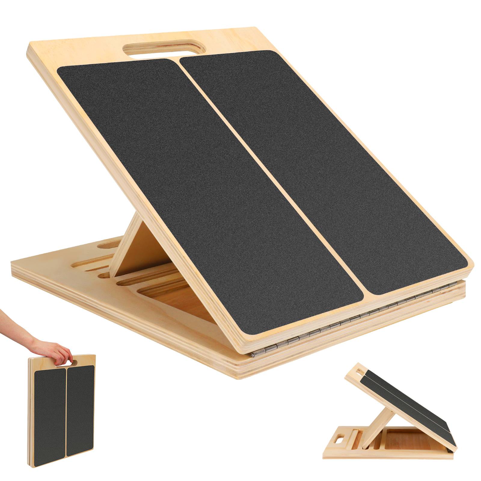 Wooden Slant Board Calf Stretcher Foldable Nonslip Leg Stretch Ankle Exercise Training Equipment For Muscle Building Home Gym