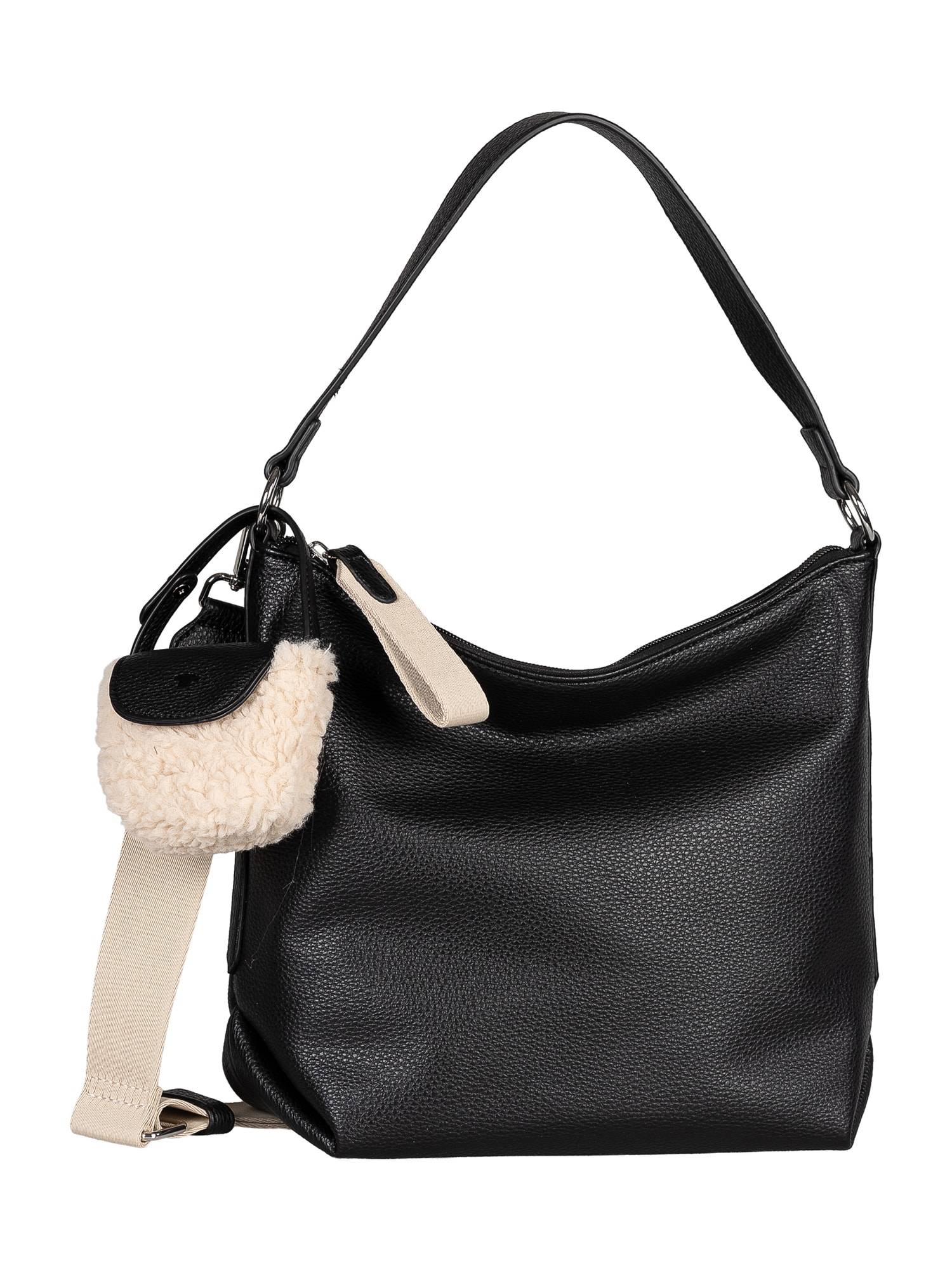TOM TAILOR Håndtaske 'Fania'  creme / sort