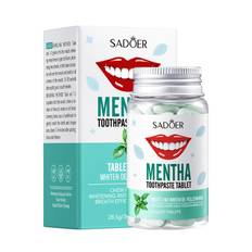 TEMU Sadoer Mint Whitening Toothpaste Tablets - Deep Cleaning, , Gum Care, Easy To Carry, Ideal For Dark Yellow Teeth, 1 Bottle, Teeth Cleaner